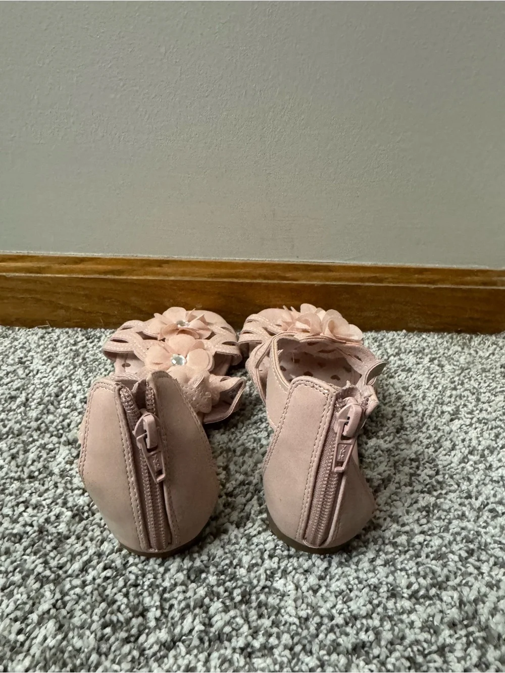 Girls SO Pink Floral Gem Sandals Size 13